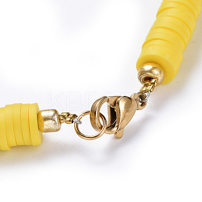 Handmade Polymer Clay Heishi Beads Choker Necklaces NJEW-JN02446-04-1