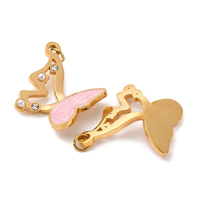 304 Stainless Steel Enamel Pendants STAS-U061-20G-01-1