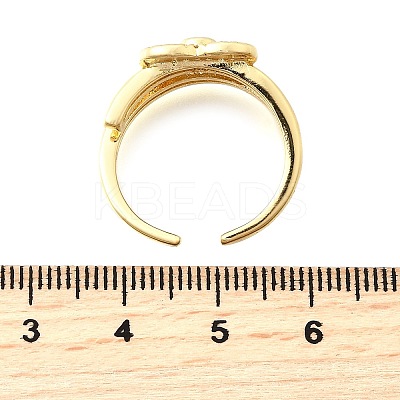 Brass Micro Pave Cubic Zirconia Cuff Rings for Women RJEW-F184-15G-1