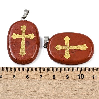 Natural Red Jasper Pendants G-S392-01H-1