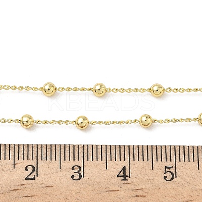 3MM Round Balll Brass Curb Chain Necklaces for Women NJEW-K271-09G-1