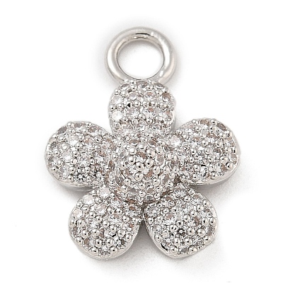 Rack Plating Brass Micro Pave Cubic Zirconia Pendants KK-A234-018P-1