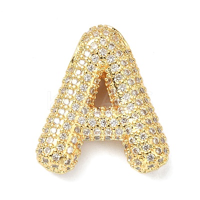 Rack Plating Brass Micro Pave Cubic Zirconia Pendants KK-Q790-01A-G-1