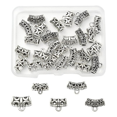25Pcs 5 Style Tibetan Style Alloy Tube Bails FIND-YW0003-13-1