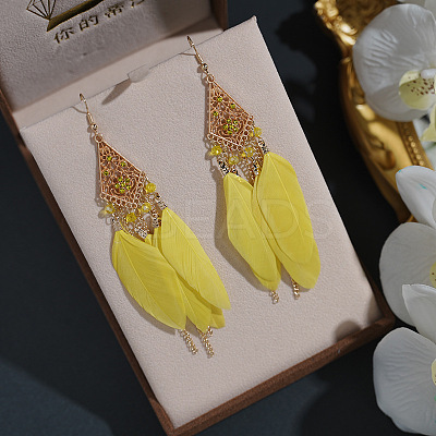 Rhombus Alloy Rhinestone Chandelier Earrings FS-WGCB5E2-02-1