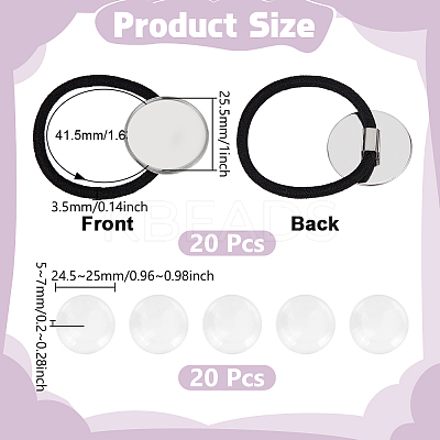 20Pcs Stainless Steel Elastic Hair Ties Findings OHAR-UN0001-01-1