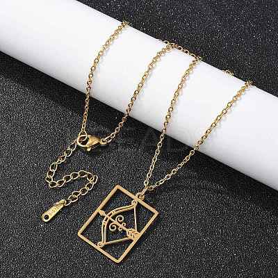 304 Stainless Steel Necklace NJEW-D330-01G-09-1