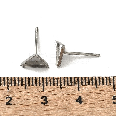 Tarnish Resistant Earring Cabochon Settings 304 Stainless Steel Ear Studs Blank Settings STAS-Q170-11-1