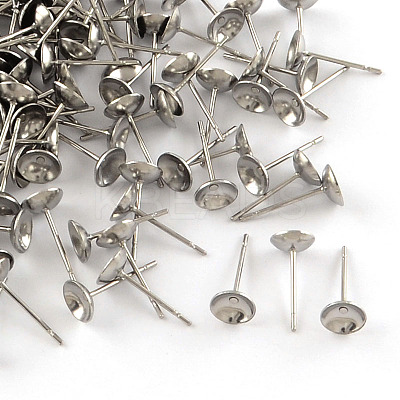 Non-Tarnish 304 Stainless Steel Stud Earring Settings STAS-R073-10-1