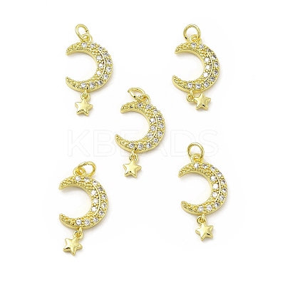 Brass Micro Pave Cubic Zirconia Pendants KK-E068-VB208-1