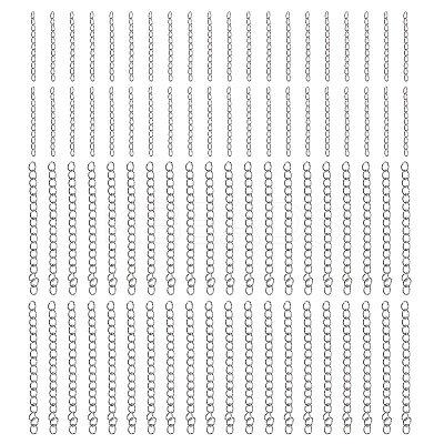 120Pcs 2 Styles 304 Stainless Steel Curb Chains Extender STAS-DC0016-81P-1