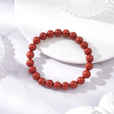 2Pcs 2 Styles Natural Red Jasper Beads Bracelets BJEW-JB12200-1