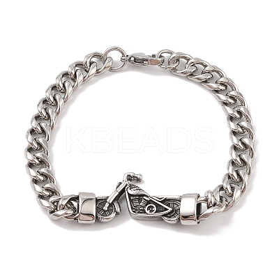 304 Stainless Steel Viking Motorcycle Link Chain Bracelets for Men BJEW-B096-39AS-1