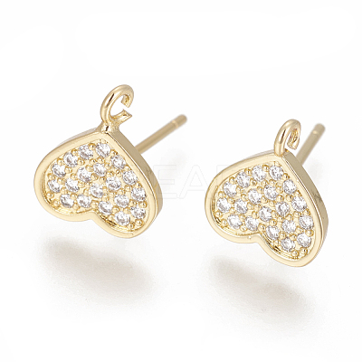 Brass Stud Earring Findings ZIRC-O034-20G-1