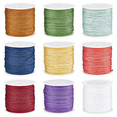 9 Rolls 9 Colors Nylon Braided Cord NWIR-SC0001-06-1