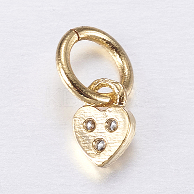 Brass Micro Pave Cubic Zirconia Charms ZIRC-E135-29G-1