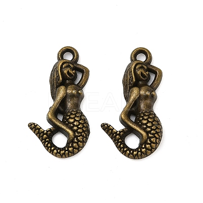 Alloy Metal 3D Mermaid Pendants PALLOY-2458-AB-FF-1