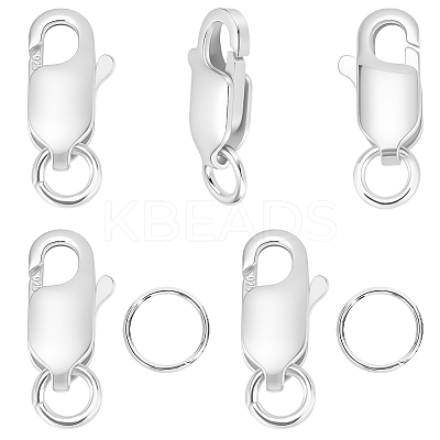3Pcs 925 Sterling Silver Lobster Claw Clasps STER-SC0001-72-1