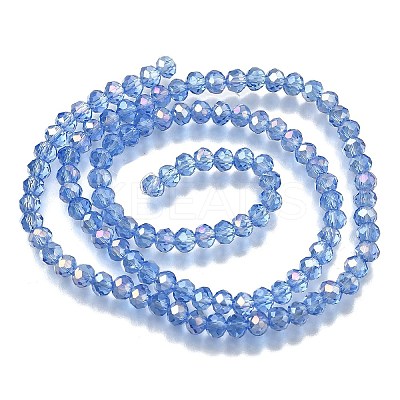 7 Strands 7 Colors Electroplate Transparent Glass Beads Strands EGLA-FP0001-03-1