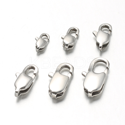 Tarnish Resistant 304 Stainless Steel Lobster Claw Clasps X-STAS-F094-05C-P-1