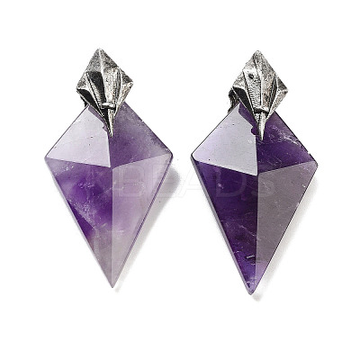 Natural Amethyst Pendants G-K338-10AS-01-1