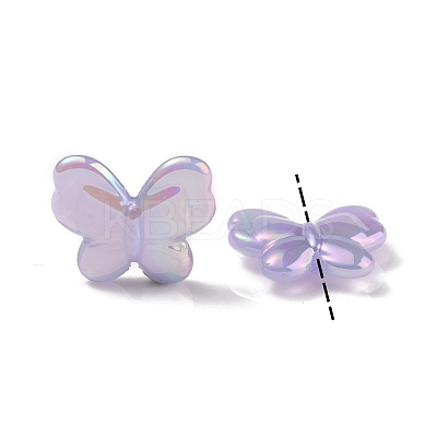 UV Plating Rainbow Iridescent Imitation Jelly Acrylic Beads OACR-K003-012B-1
