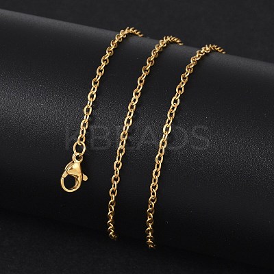Ion Plating(IP) 304 Stainless Steel Cable Chain Necklaces NJEW-K090-01G-1