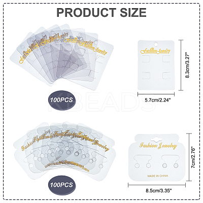 200Pcs 2 Styles Plastic Hair Clip & Hair Tie Display Cards CDIS-OC0001-06-1