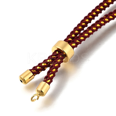 Braided Cotton Cord Slider Bracelet Making MAK-R001-01G-04-1