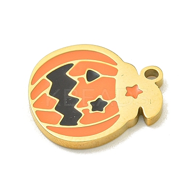 Halloween Theme Ion Plating(IP) 304 Stainless Steel Enamel Charms STAS-M011-03B-1