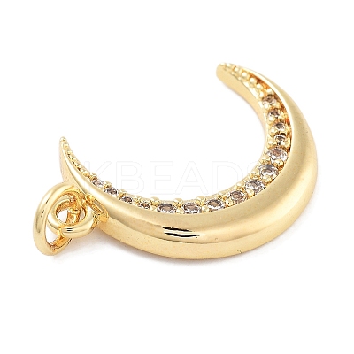 Moon Theme Rack Plating Brass Micro Pave Cubic Zirconia Pendants LS-KK-Z071-52G-07-1