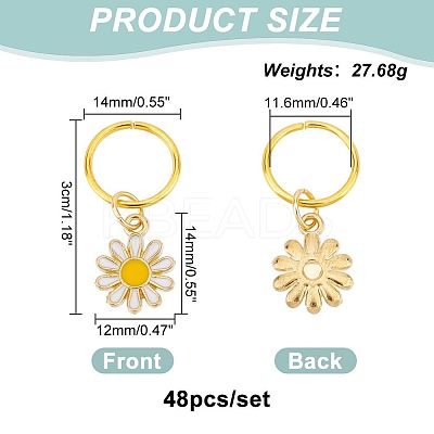 24Pcs Alloy Enamel & Iron Braiding Hair Pendants Decoration Clips OHAR-AB00008-1