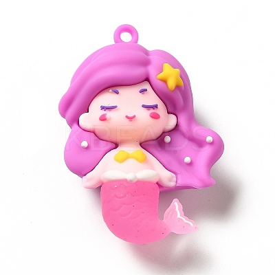 Mermaid Shape PVC Pendants LS-KY-E012-06B-1