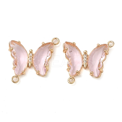 Brass Pave Faceted Glass Connector Charms FIND-Z020-04I-1