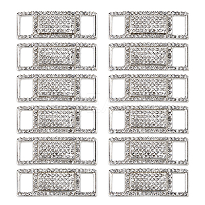 12Pcs Alloy Glass Rhinestone Shoelace Buckle FIND-HS0002-48P-1