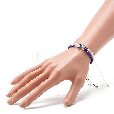 Adjustable Nylon Thread Braided Bead Bracelets Set BJEW-JB06440-1