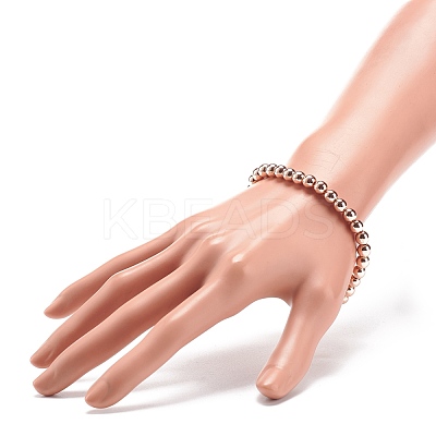 Synthetic Hematite Round Beaded Stretch Bracelet BJEW-JB08582-03-1