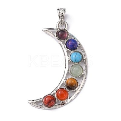 Chakra Jewelry Alloy Bezel Gemstone Big Pendants G-M039-02-1