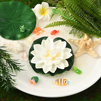 Artificial EVA Foam Lotus Leaf & Flower AJEW-SP0003-26A-1