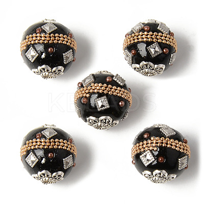 Handmade Indonesia Round Beads IPDL-R443-01-1