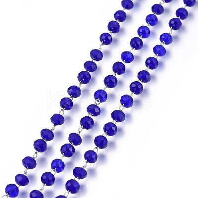 3.28 Feet Handmade Glass Beaded Chains X-GLAA-P043-04-1