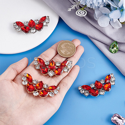 4Pcs 2 Colors Wing Alloy with Glass Rhinestone and Iron Shoe Buckle Clips FIND-PH0027-96B-1