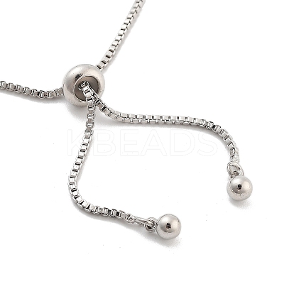 Brass Pave Clear Cubic Zirconia Horse Eye Box Chain Slider Bracelets BJEW-B094-06B-P-1