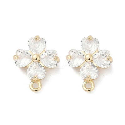 Brass Micro Pave Cubic Zirconia Stud Earring Findings LS-KK-Z094-07G-1