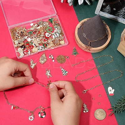 Christmas Theme DIY 304 Stainless Steel Chains Bracelet/Neckalces Making Kits DIY-SP0006-04-1