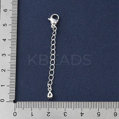 Brass Micro Pave Clear Cubic Zirconia Chain Extender KK-G491-52C-S-1