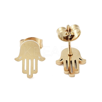 PVD Vacuum Plating 304 Stainless Steel Stud Earrings for Women EJEW-A048-26G-1