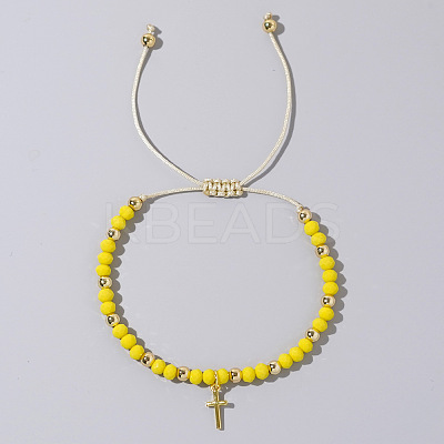 Bohemian Style Glass Braided Bead Bracelets for Women WV4296-9-1