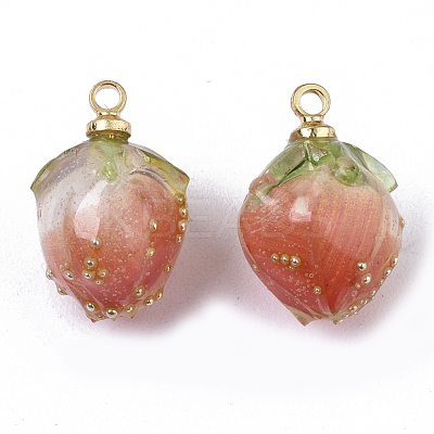 Handmade Flower Epoxy Resin Pendants KY-S163-103B-1