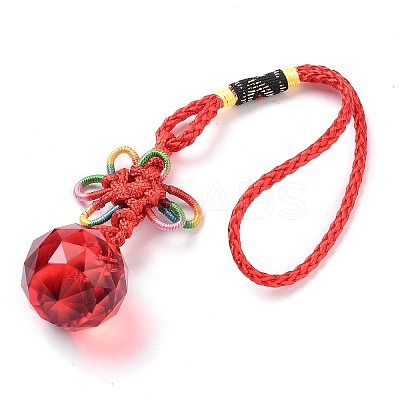 Glass Round Ball Hanging Ornaments HJEW-Z006-01F-1